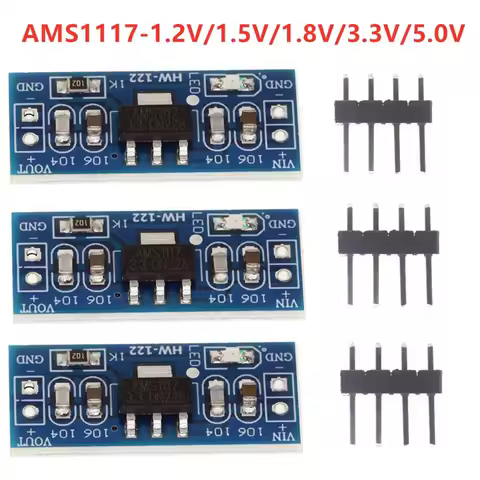 3Pcs AMS1117 Power Supply Module Set 1.2V 1.5V 1.8V 3.3V 5V AMS1117-5.0V AMS1117-3.3V for DIY Kit Vo