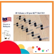 Transistor BJT Set Kit 18 Values x 10 pcs 180 pcs S9012 2N2222 A92 BC547 C945 S9013 A42 2N5551 BC557