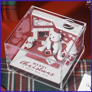 3D Calendar 3D Paper Art Christmas Bear Desktop Calendar Desktop Accessories Notepad Home Decor for 