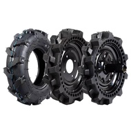 Complete Collection of Micro-Tiller Accessories: Solid Tires, Inner Tubes, Outer Tires, Cultivator
