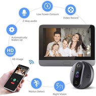 Bel Pintu Kamera Smart Door Bell Peephole Display FHD Tuya