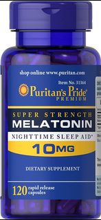 Puritan's Pride Melatonin 10MG 褪黑激素 10毫克,幫助睡眠,120粒