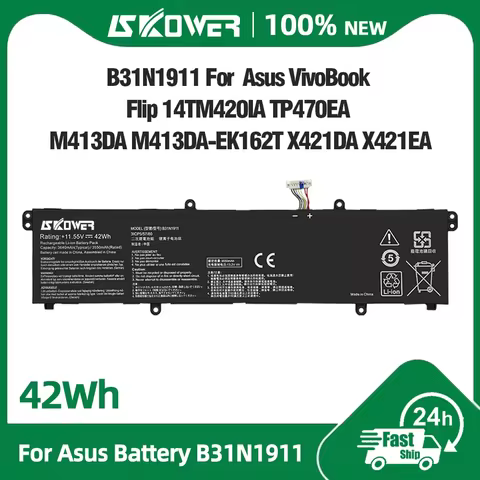 SKOWER B31N1911 Battery For ASUS Vivobook Flip 14 TM420 A413 K413 M413 S413 X421 M3400QA Redolbook14