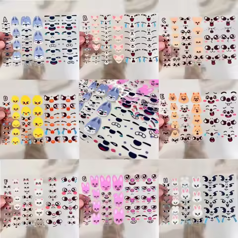 SKZOO Mini Animal Stickers Phone Cases Water Cups DIY Decorative Stickers Animal Expressions Decorat