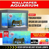 3D REAR AQUARIUM BACKGROUND WALLPAPER STICKER NEW THEME BIKINI BOTTOM PICTURE FA2