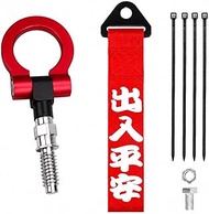 Car Tow Hook Front Bumper Screw-On Front Tow Hooks with JDM Style Personalized Towing Tow Strap Rope