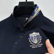 Red Polo Shirt for Men Cotton Embroidered Business Polo Shirt Lapel Top