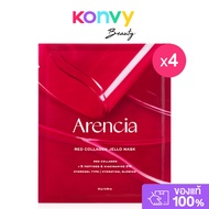 ARENCIA Red Collagen Jello Mask [25ml x 4 Sheet] [25ml x 4 [25ml x 4 [25ml x 4 [25ml x 4 [25ml x 4 [