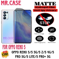 Hydrogel ANTI SPY Matte PRIVACY OPPO RENO 5/RENO 5 5G/RENO 5 PRO 5G/RENO 5 LITE/RENO 5 Z/RENO 5 4G/RENO 5 PRO+ 5G HYDROGEL TPU FILM