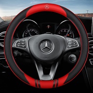 Car Anti Slip PU Leather Steering Wheel Covers 37-38cm For Mercedes Benz AMG E200 W210 W203 W124 W204 W211 W123 W205 W212 W203 C200 E350 A180 CLA A45 E240 E250 C200 GLC GLB GLE GLK
