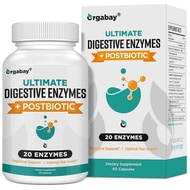 Orgabay Ultimate Digestive Enzymes + Postbiotics  20 enzymes (60 Capsules)