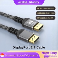DP 2.1 Cable 16K DisplayPort Cable 80Gbps 16K60Hz 8K120Hz 4K240Hz Support HDR For TV PC Laptop