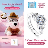East Beauty | Pure 999 Sterling Silver Moissanite Ring 2 Carat