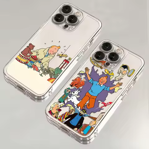 Fashion Tintin Adventures Phone Case For Samsung S25 S24 S23 S22 S21 S20 FE Note20 Note10 Plus Ultra