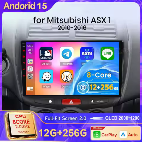 For Mitsubishi ASX 1 2010 - 2016 2K QLED Android Android 15 Car Radio Multimedia Video Player GPS St