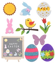 9pcs Easter Letter Board Accessories for Holiday Seasonal Spring Felt Letter Board Decoration Felt B