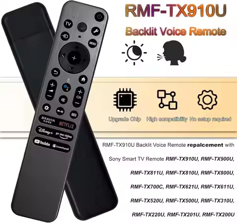 New Voice Remote Control RMF-TX910U Backlight Fit For Sony Smart TV XR-65A80L KD-65X85L XR-42A90K KD