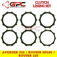 GPC Clutch Lining Set for Avenger 220 Rouser 180 Rouser 220 [6 pcs]