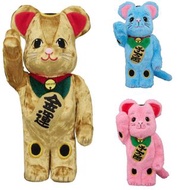 BE@RBRICK 招き猫 着ぐるみ 400％粉 藍  金運 bearbrick 毛毛 著衫
