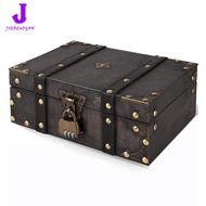 【Huang Li Electronics】Storage Treasure Chest with Lock Vintage Wooden Treasure Chest ChildrenS Birth