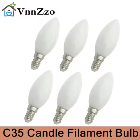 7W Retro LED Candle Filament Bulb C35 Frosted Light Bulb E12 E14 Dimmable Edison Screw Light Lamp Ch