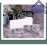 Sound Control Mirror LED Digital Clock Table Clock Alarm Clock LED Clock Digital Jam Digital Jam Mej