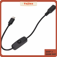 YUJINX Type C Male to Female, with ON/ Switch 30cm/11.8inch Power Extension Cord, Wide Compatibility