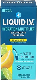 Liquid IV Lemon Lime Hydration Multiplier 10 Count, 0.56 OZ