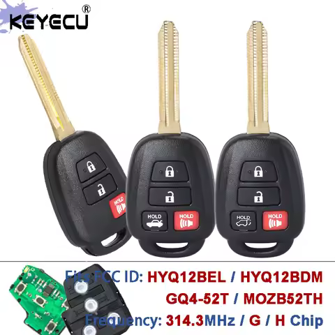 KEYECU HYQ12BEL HYQ12BDM GQ4-52T MOZB52TH 314.3MHz G H Chip Remote Key Fob for Scion FR-S Toyota Rav