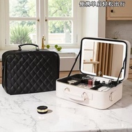 Large Capacity Storage Bag for Lights LED Cosmetic bag2025Travel cosmetic case with mirror, high app