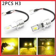 【MED】Super Bright H3 CSP LED Fog Light Bulbs Conversion Kit 80W 2000LM 3000K Yellow