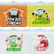 STICKER AIR BALANG PENUH / FULL (KELILING BALANG) / PELBAGAI JENIS MINUMAN