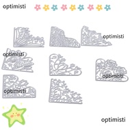OPTIMISTI 8Pcs Flowers Die Cuts, Flowers Metal Corner Die Cuts, Embossing Template Corner Silver Lac