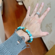 【Best quality】bv DIVAS DREAM Series 18K Gold Natural Snake Skin Stone bracelet for both men and wome