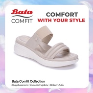 Bata Comfit รองเท้าเพื่อสุขภาพ Comfortwithstyle รองเท้าแตะ รองเท้าแตะแบบสวม รองเท้าลำลอง  สูง 1 นิ้ว สำหรับผู้หญิง รุ่น Bloom สีเบจ 6618867