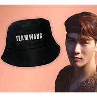 พร้อมส่ง หมวก ทีมหวัง Team wang  JACKSON WANG GOT7 KPOP หมวกบักเก็ตพิมพ์ลาย สไตส์เกาหลี