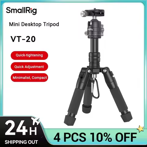 SmallRig Aluminum Mini Tripod VT-20 Load 6kg with Quick Release Plate Max Height 52cm for DSLRs, Mir