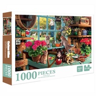 Tranh Ghép Xếp Hình 1000 Miếng Jigsaw Puzzle Charles Wessocks Cat Mèo Lười (Kích thước 70x50 cm)