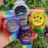 Tapak Kucing G Shock Jelly Rasta jam tangan unisex lelaki perempuan, murah