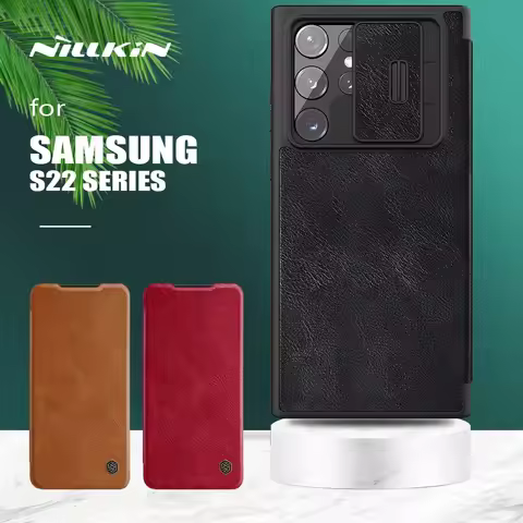 for Samsung Galaxy S23 S22 Ultra Case Nillkin CamShield Flip Leather Case Slide Camera Case for Sams