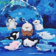 FUHUI Aquarium Plushies Pendant, Penguin Sea Otter Killer Whale Plush Keyring, Soft Dolphin Orca Bel