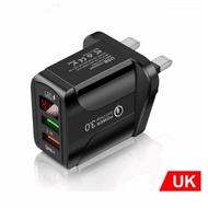 Malaysia Plug QC3.0 Fast Charger Dual USB Digital Display Charger 5v3a Fast Charger