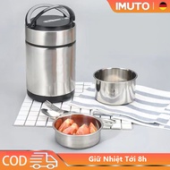 IMUTO Thermal lunch box 304 high quality stainless steel lunch box, retains heat up to 8 hours, suit