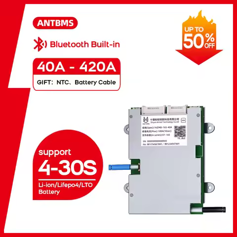 Smart 4S-30S Ant BMS 16S 40A Lifepo4 BMS 10S 13S 48V 130A Li-ion BMS 20S NMC LFP for E-bike E-scoote