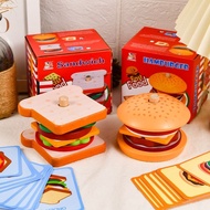 Wooden stacking burger and sandwich/pretend play/sensory toys