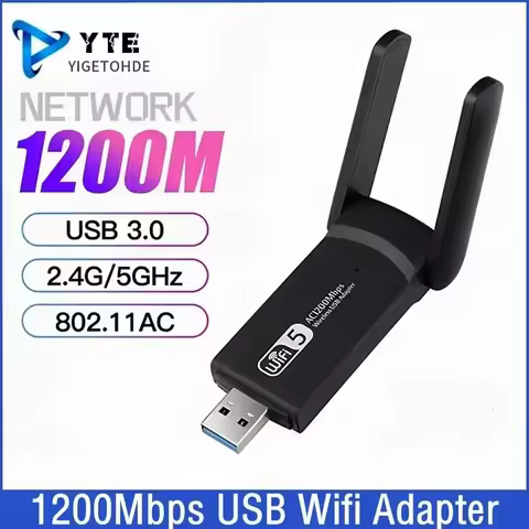 1200Mbps Wireless USB Wifi Adapter Dual Band 5GHz 2.4Ghz 802.11AC RTL8812BU Wifi Antenna Dongle Netw