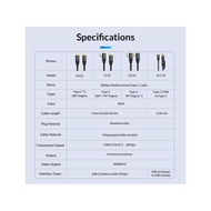 Orico Data Cable Usb Type C 3.2 Gen2X2 20Gbps 4K 60Hz - Cm32-05