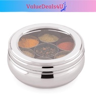See Through Masala dabba GlassLid Spice Container Spice box Storage container 7 containers