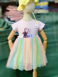 Ready stock elsa princess dress girl party dress (1 years old - 7 years old )
