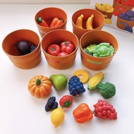 Vegies fruits market sorting set basketball pretend plays fruit color separating toy